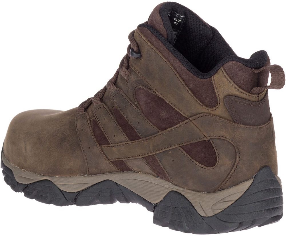 Merrell Boots Brown - Moab Vertex Mid Leather Waterproof Comp Toe Wide Width - Mens 83YIAGXNL